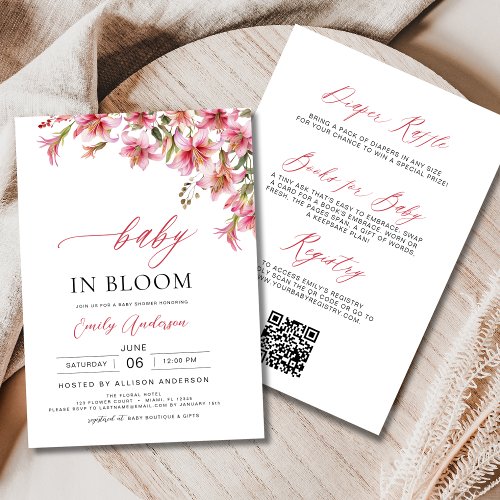 Wildflower Floral or wildflower baby shower invitation