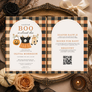 All in One Little Boo Girl Halloween Baby Shower Invitation