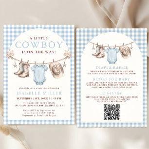 All in One Little Cowboy Boy Baby Shower Invitation