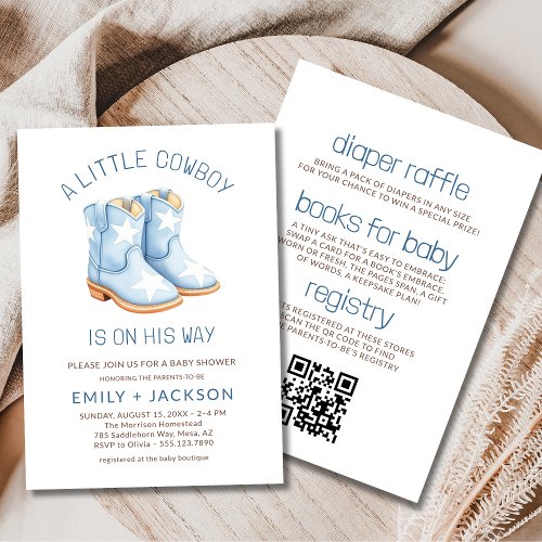 Little Cowboy Western baby shower invitation