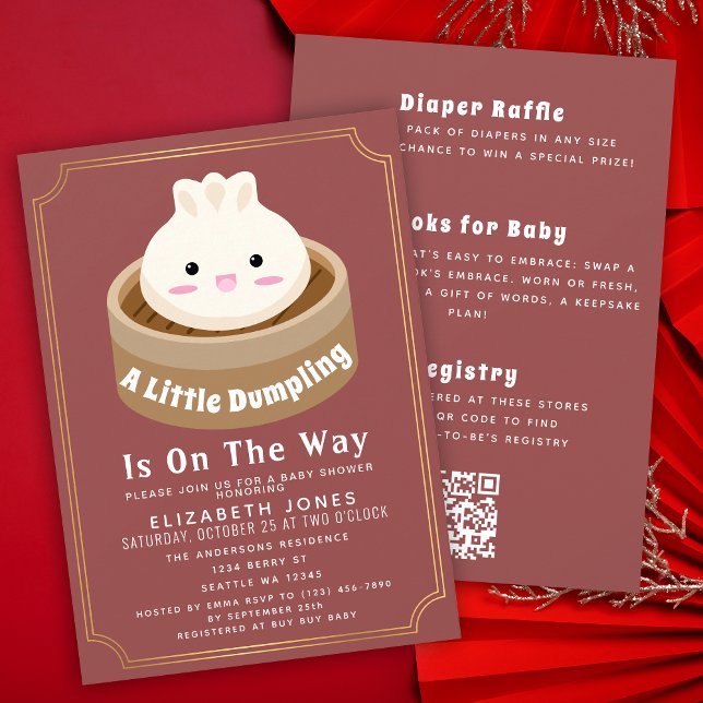 All in One Little Dumpling Baby Shower QR Code Invitation (Creator Uploaded)