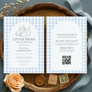 All in One Little Kicks Shoes Gingham Baby Shower Invitation