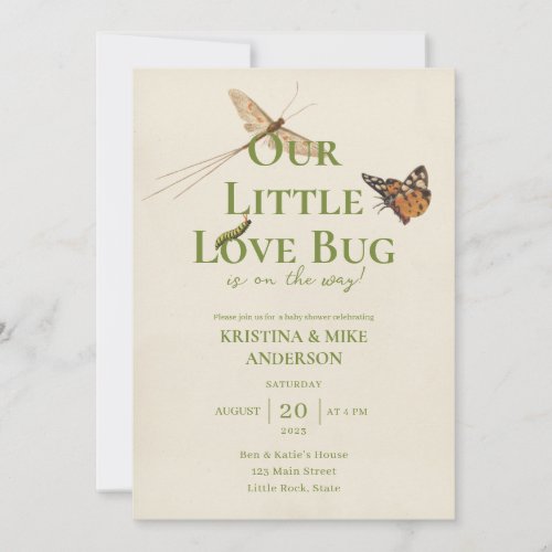 All in One Little Love Bug Baby Shower Invitation