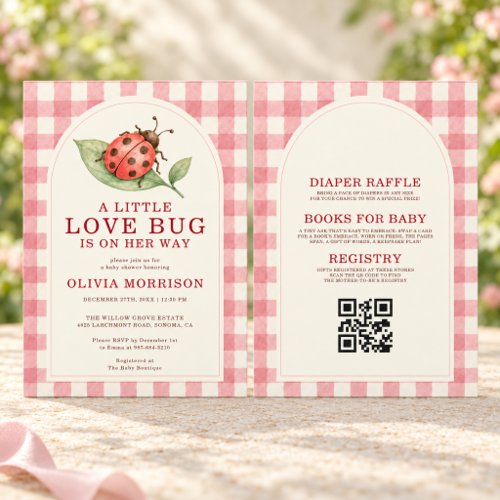 Spring Ladybug Neutral baby shower invitation