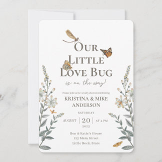 All in One Little Love Bug Baby Shower Invitation