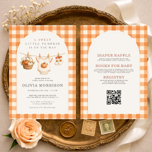 All in One Little Pumpkin Clothesline Baby Shower Invitation