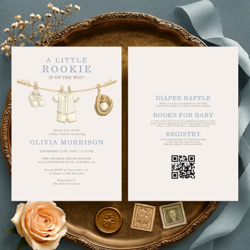 Baseball Cute baby shower invitation