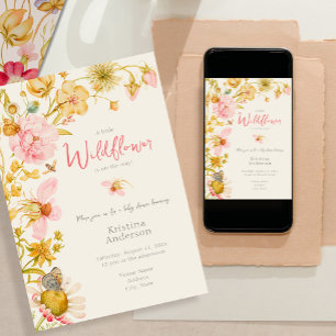 All in One Little Wildflower Baby Shower Invitation