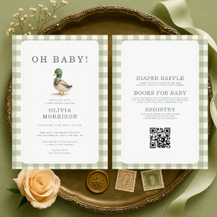 All in One Mallard Duck Oh Baby Baby Shower Invitation