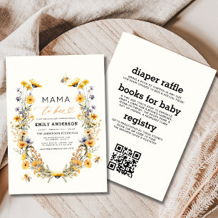 All in One Mama to Bee Wildflower Baby Shower Invitation