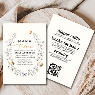 All in One Mama to Bee Wildflower Baby Shower Invitation