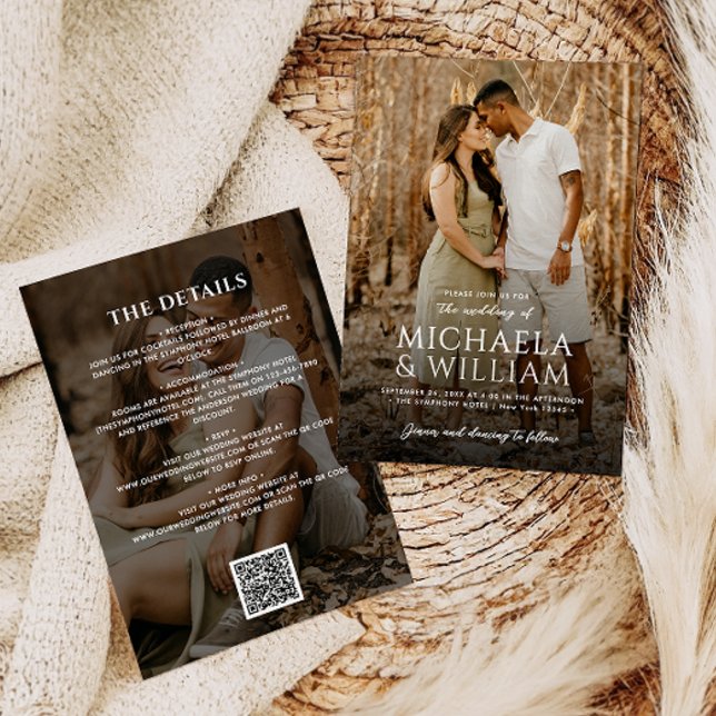 All-In-One Modern 2-Photo Wedding QR Code Invitation (Creator Uploaded)