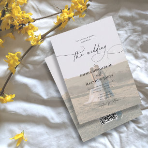 All In One Modern Calligraphy 2 Photo Wedding  Invitation