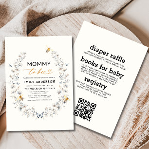 All in One Mommy to Bee Wildflower Baby Shower Invitation