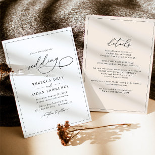 Beige Color Block Wedding Invitation Set – Julia Kay Design