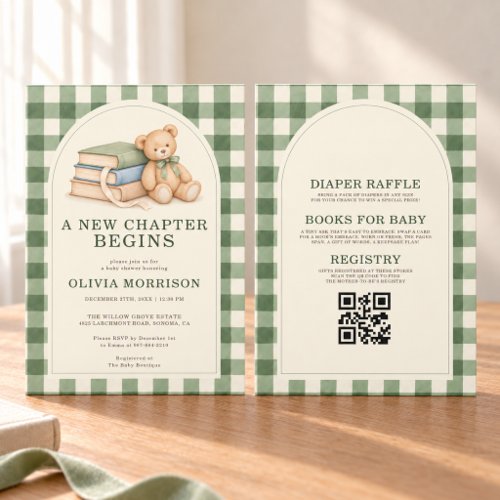 A New Chapter Neutral Elegant baby shower invitation