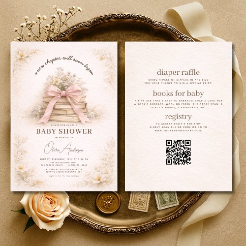 A New Chapter Elegant baby shower invitation