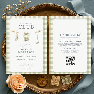 All in One New to the Club Clothesline Baby Shower Invitation