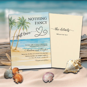 All in One Nothing Fancy Just Love Beach Palm Tree Invitation