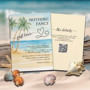 All in One Nothing Fancy Just Love QR Code Beach Invitation