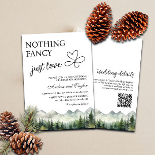 All in One Nothing Fancy Just Love QR Code Wedding Invitation