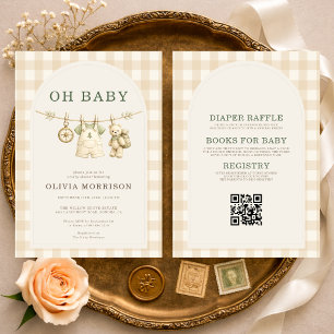All in One Oh Baby Adventure Awaits Baby Shower Invitation