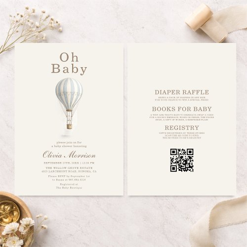 Hot Air Balloon baby shower invitation