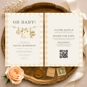 All in One Oh Baby Woodland Clothesline Shower Invitation