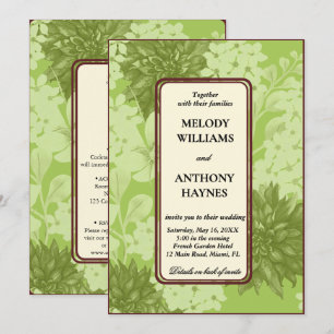 All‑in‑One Olive Green Floral Wedding Invitation