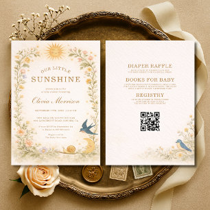 All in One Our Little Sunshine Baby Shower Invitation