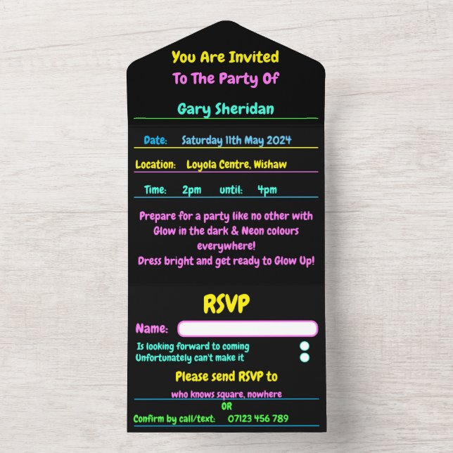 All in one party Invite (Inside)