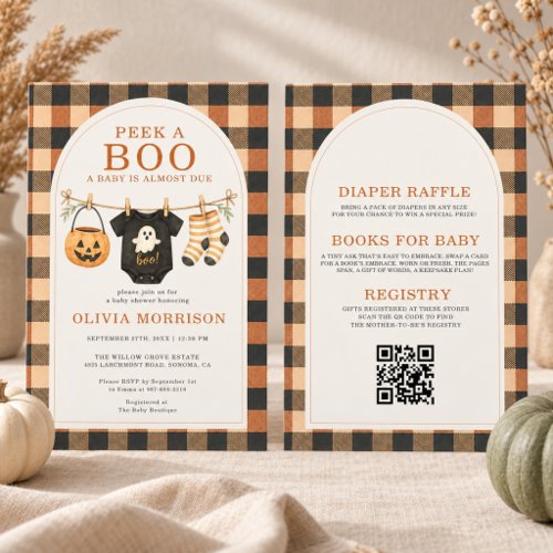 Fall Little Boo Cute baby shower invitation