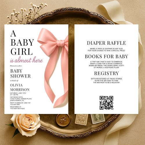All in One Pink Bow Baby Shower
