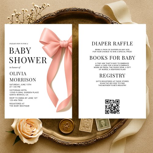 All in One Pink Bow Coquette Baby Shower