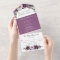 All in One Plum Peonies Romantic Wedding Invite
