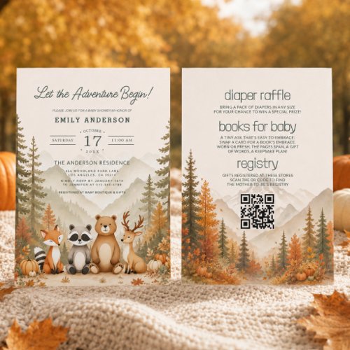 All in One Pumpkin Adventure Begins Baby Shower Invitation