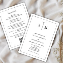 All-In-One QR Code Monogram Minimal Wedding