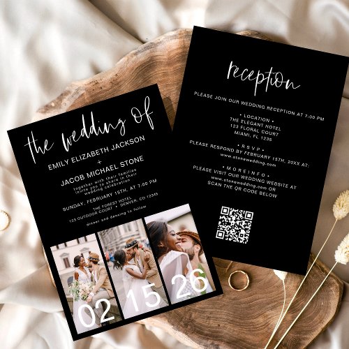 All in One QR Code The Wedding of Minimalist Invitation