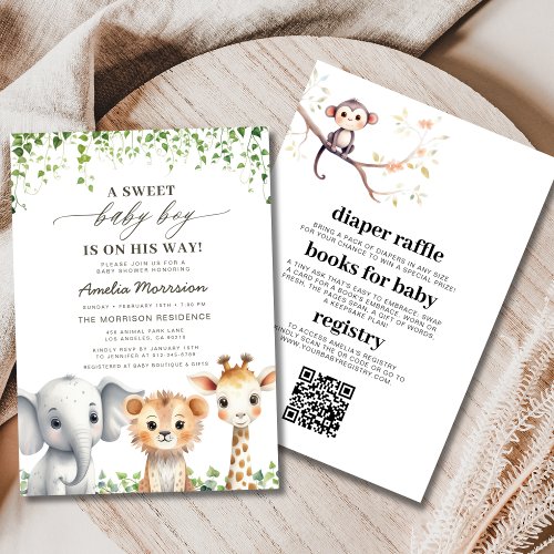Safari baby shower invitation