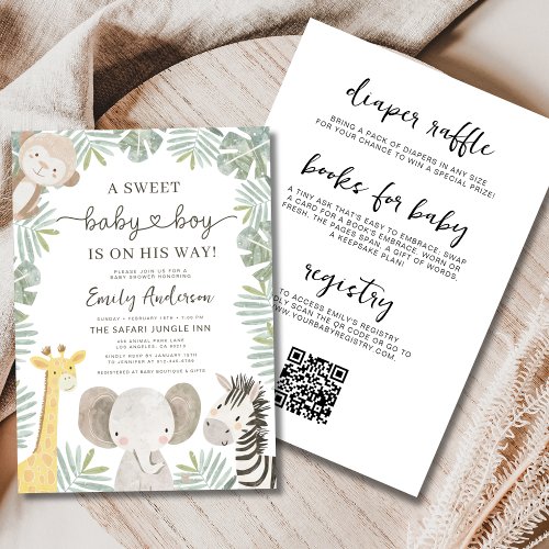 Safari baby shower invitation