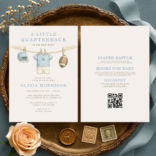 All in One Quarterback Football Baby Shower Invitation