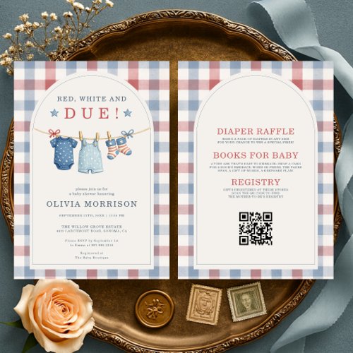 Summer Red, White & Due Blue baby shower invitation