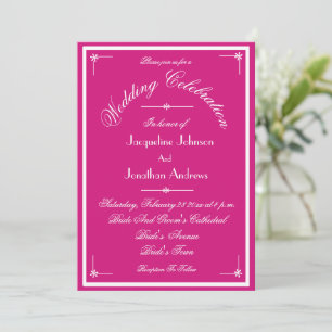 All In One RSVP Email Website Chic Magenta Wedding Invitation