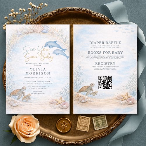 Ocean baby shower invitation