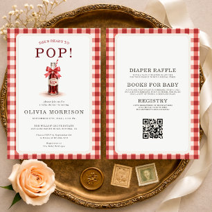 All in One She's Ready to Pop Baby Shower Invitation