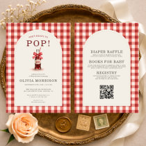 All in One She's Ready to Pop Gingham Baby Shower Invitation