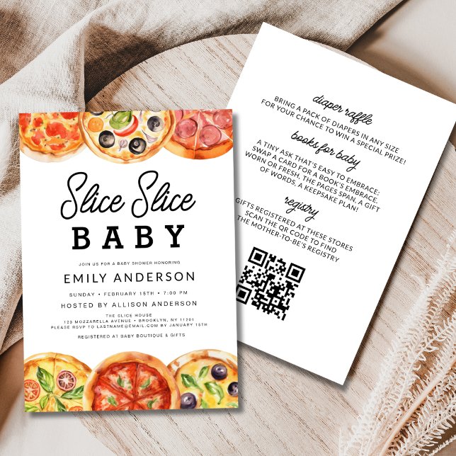 All in One Slice Slice Baby Pizza Baby Shower Invitation (Creator Uploaded)