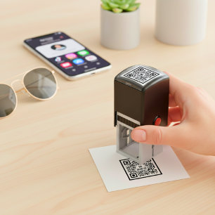 All-In-One Social Media QR Code Scan Me Influencer Self-inking Stamp