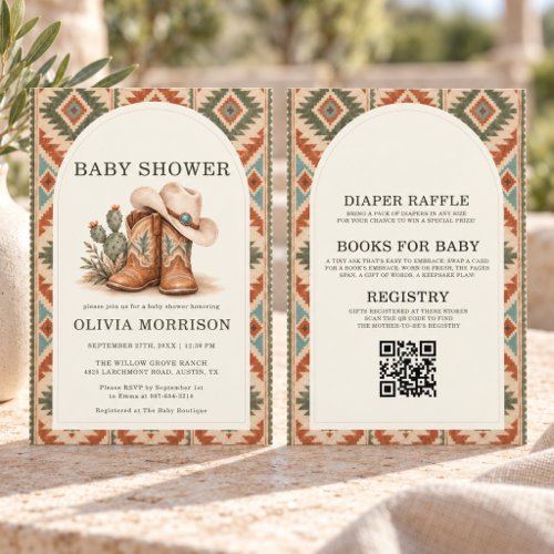 Southwest Beige Rustic baby shower invitation