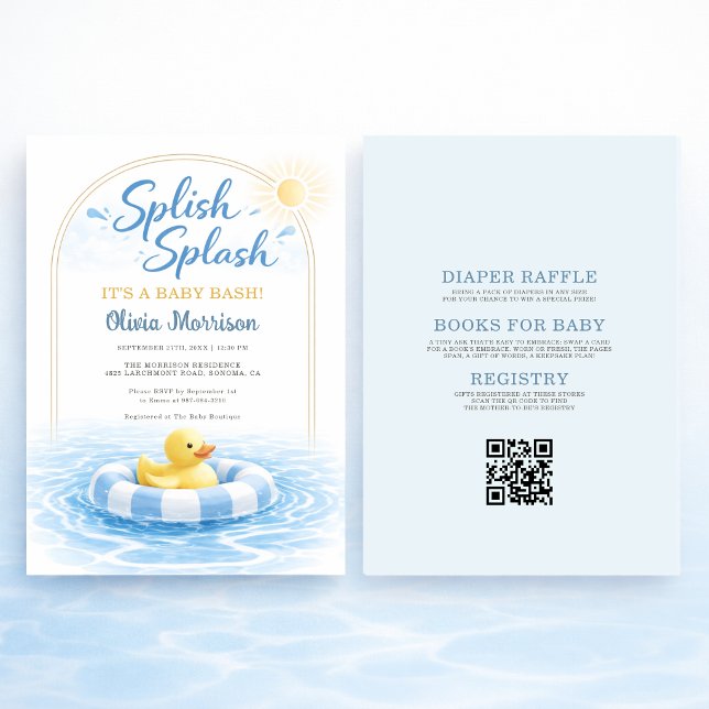 All in One Splish Splash Baby Bash Baby Shower Invitation (Creator Uploaded)